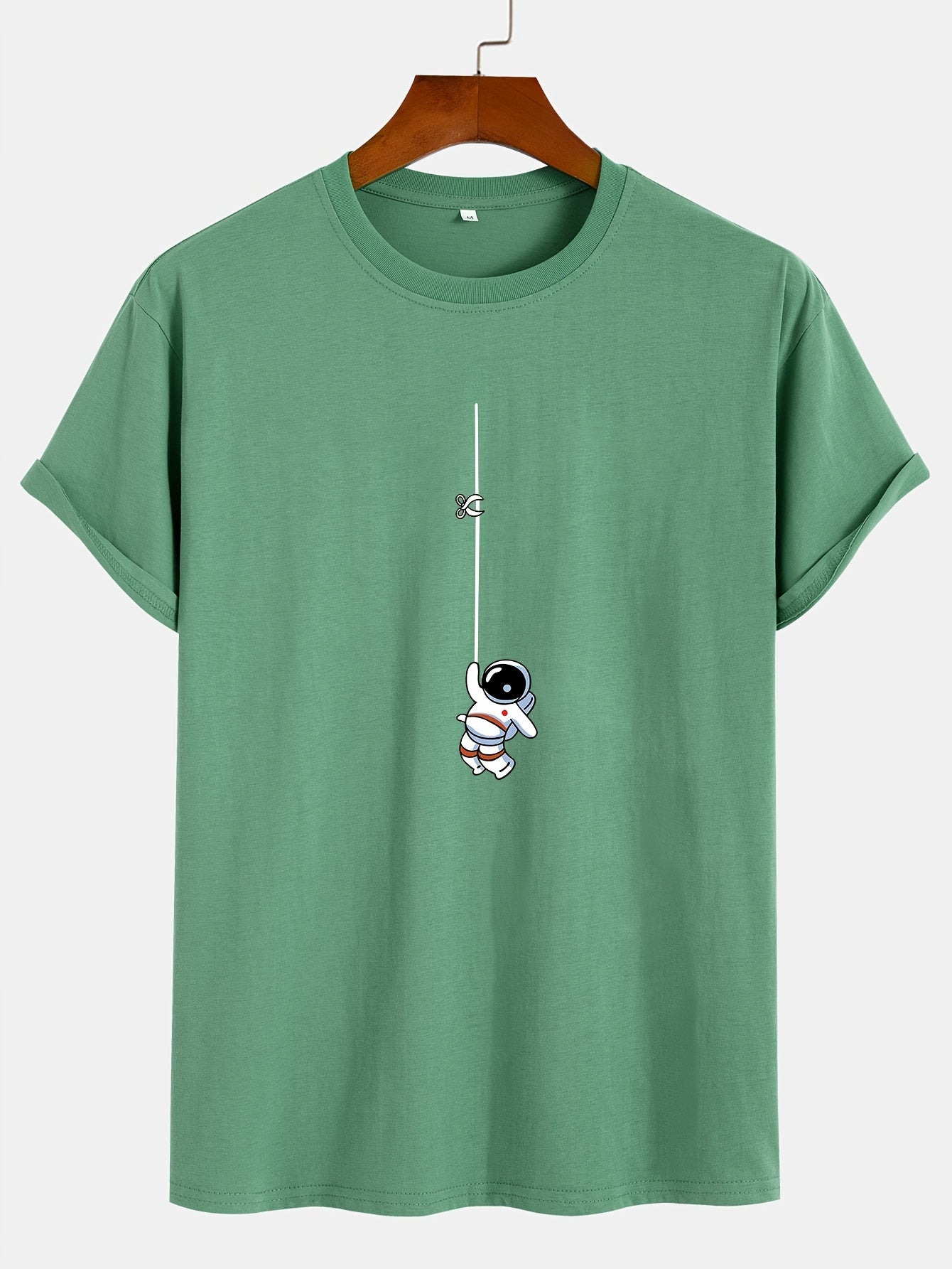 men-Green-Casual-Cotton-Astronaut-T-Shirt.jpg
