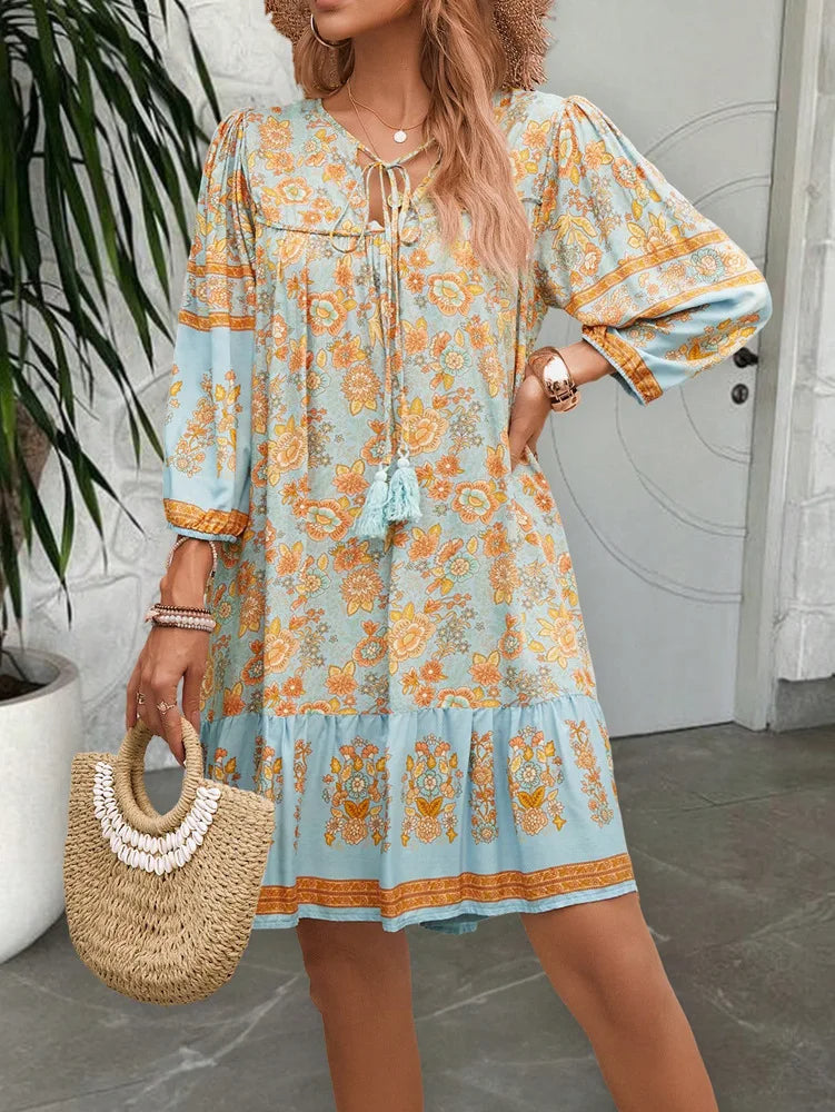 appricot-Women-Casual-Floral-Long-Sleeve-Dress
