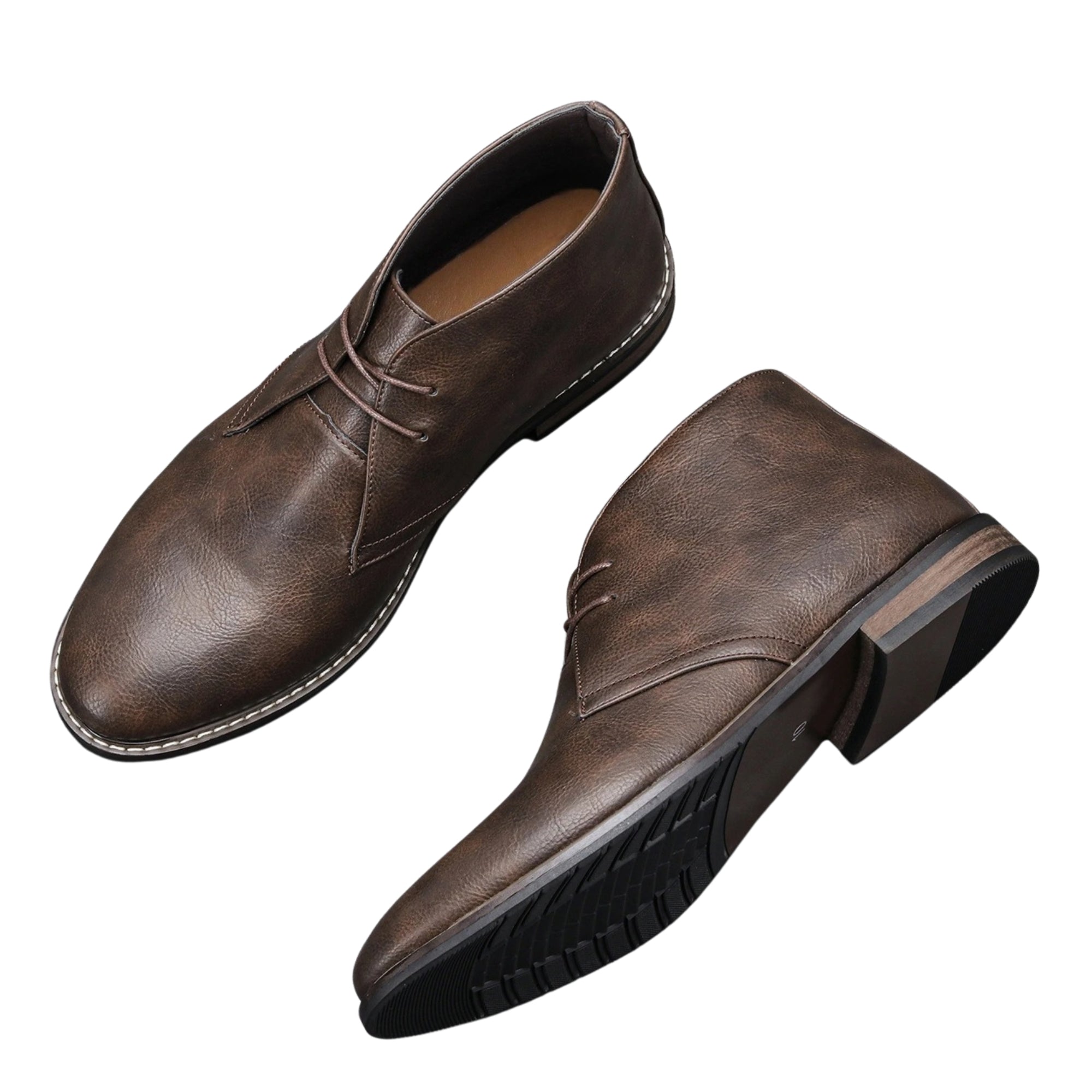 MONI | Brown Retro Ankle Boots For Men