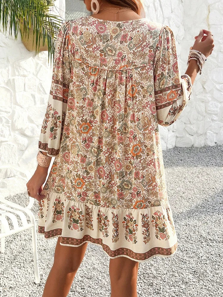GOLDIE | Casual Floral Long Sleeve Dress For Women