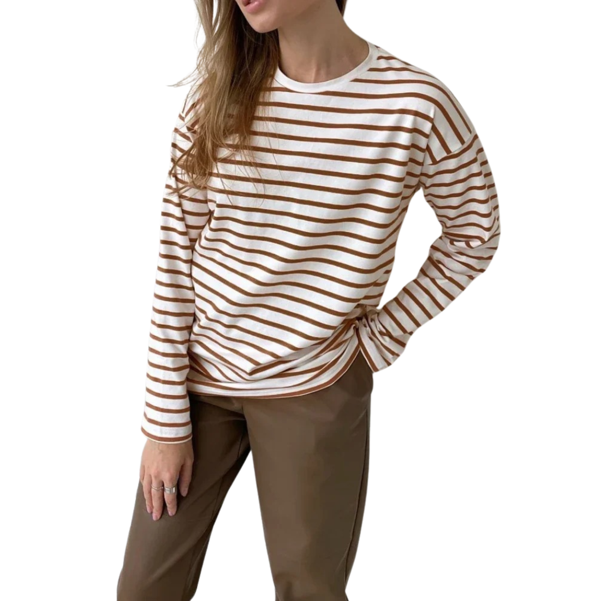 DARK BROWN-Women’s-Striped-Long-Sleeve-T-Shirt.JPG