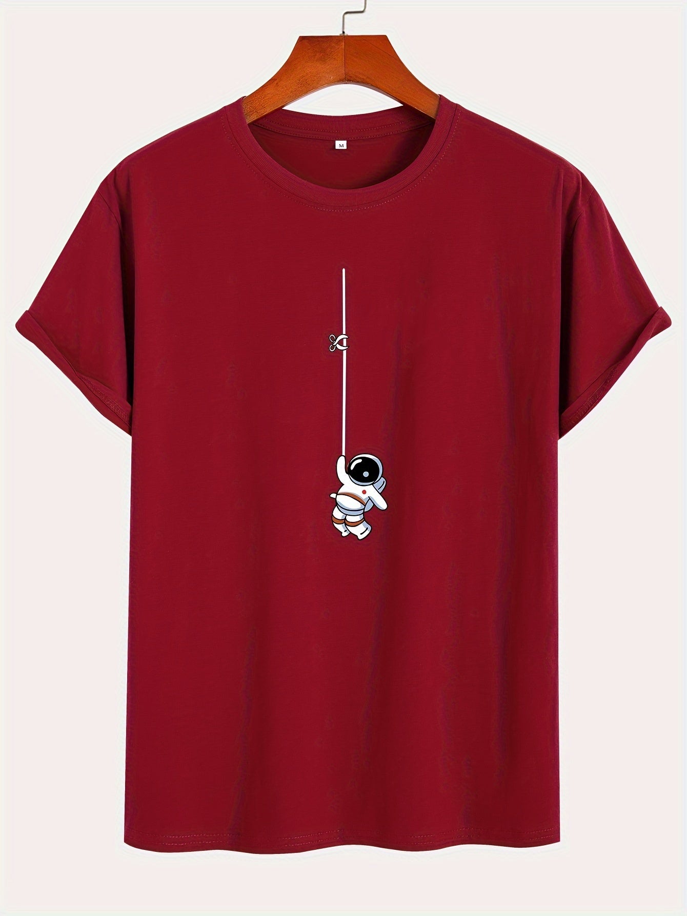 men-Burgundy-Casual-Cotton-Astronaut-T-Shirt.jpg