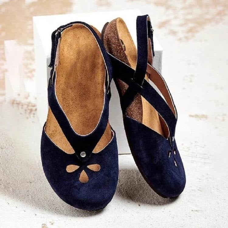 ERICA | Flat Round Closed-Toe Sandals For Women