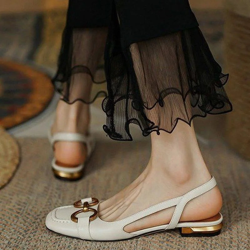 CLARA | Chic Square Toe Buckle Sandals For Women