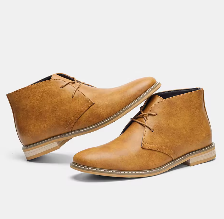 MICHAEL | Light Brown Retro Ankle Boots For Men