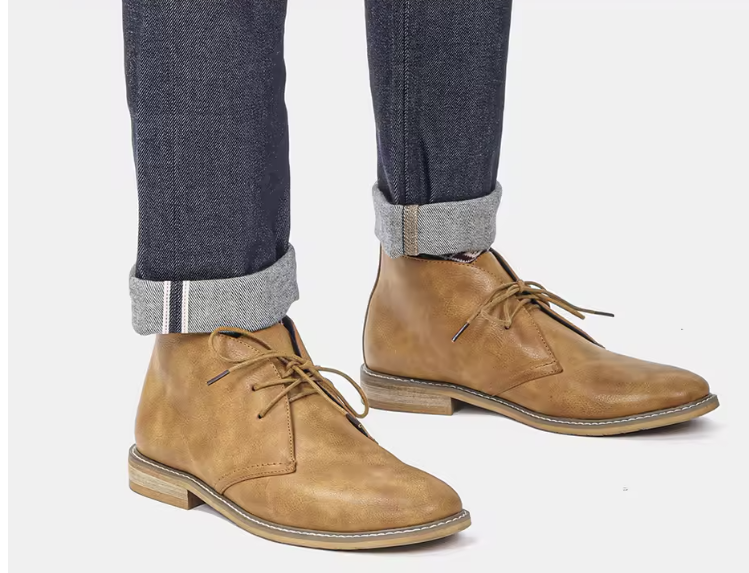 MICHAEL | Light Brown Retro Ankle Boots For Men