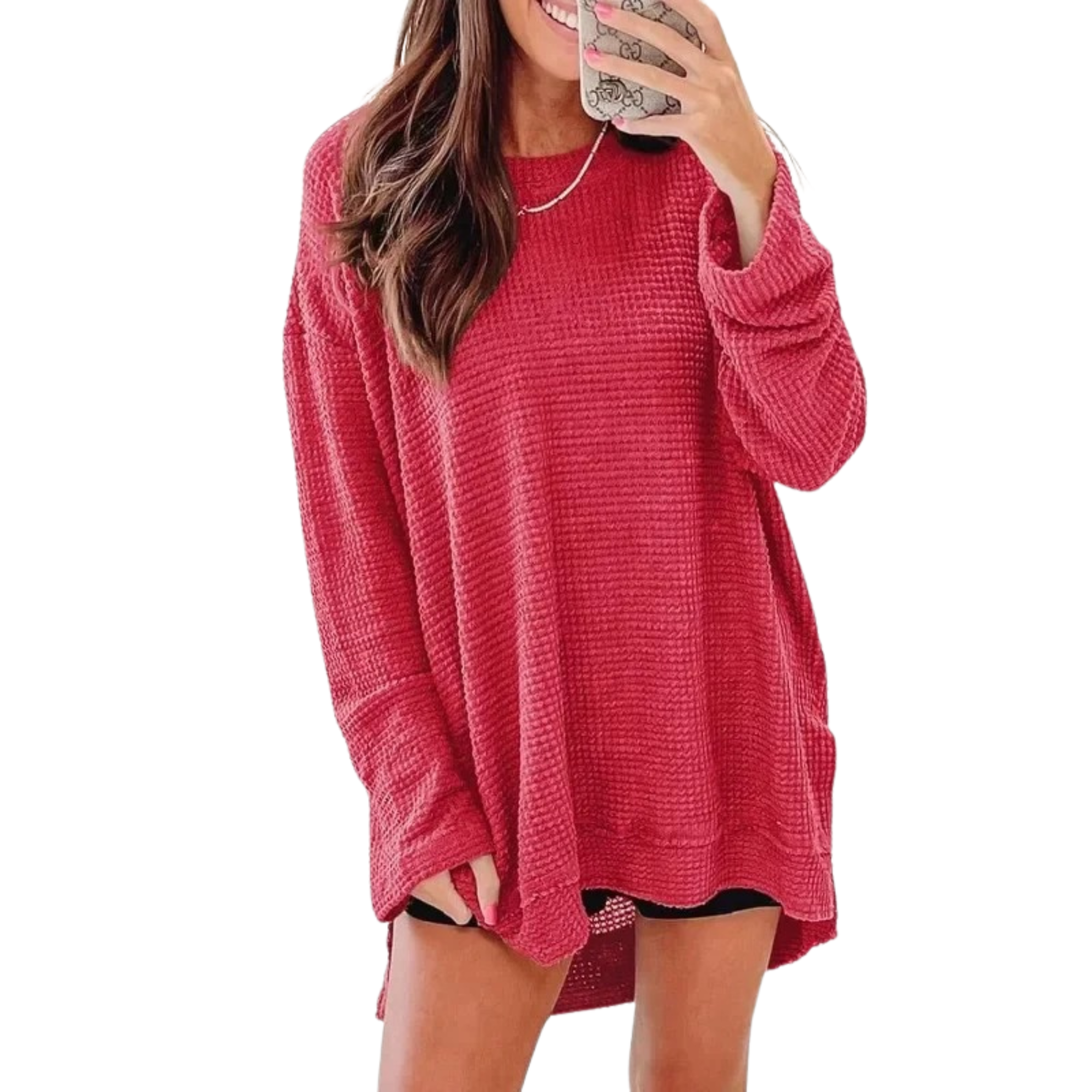 PINK-Oversized-Waffle-Knit-Long-Sleeve-women-T-Shirt.JPG