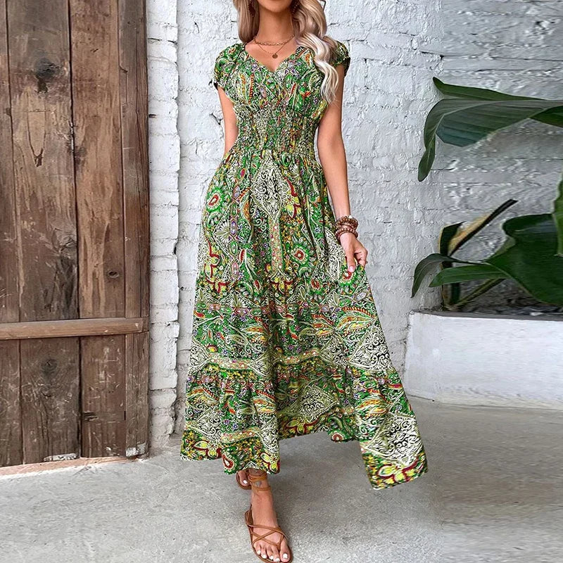 Green-Women-Elegant-Elastic-Waist-Maxi-Dress.jpg