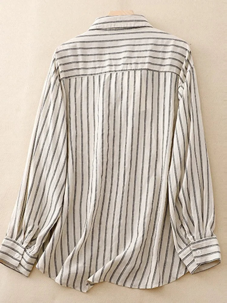 NIA | Modern Oversized Striped Button-Down Shirt For Women