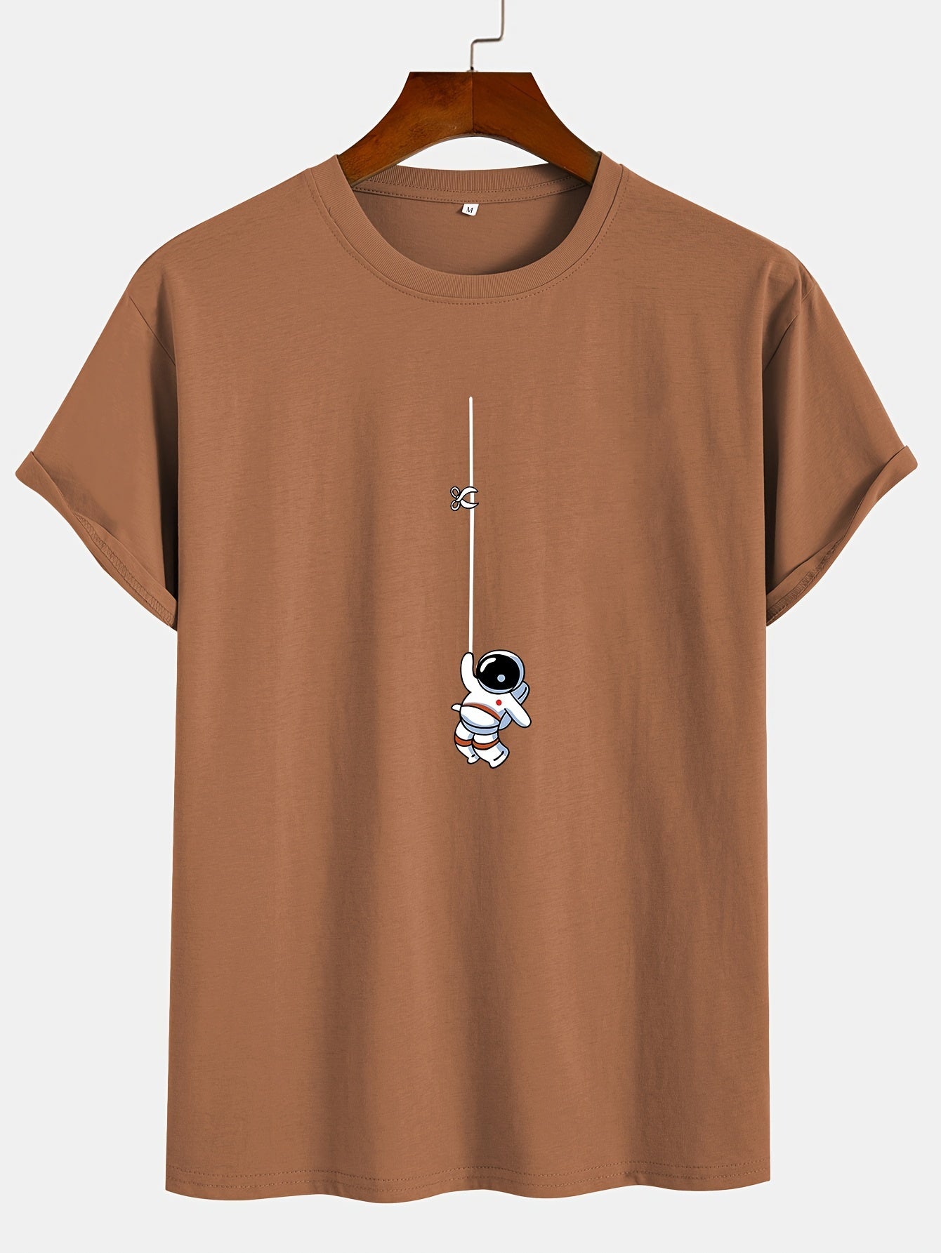 men-Dark brown-Casual-Cotton-Astronaut-T-Shirt.jpg