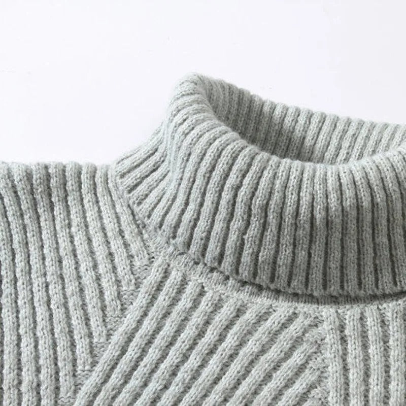 CHARLES | Men’s High Collar Striped Sweater