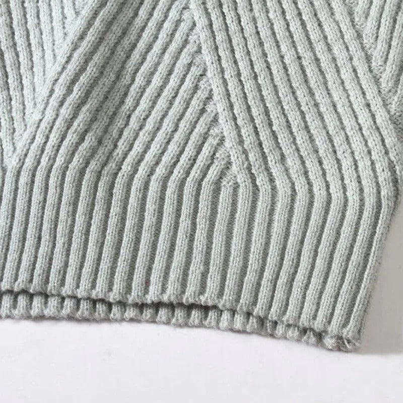 CHARLES | Men’s High Collar Striped Sweater