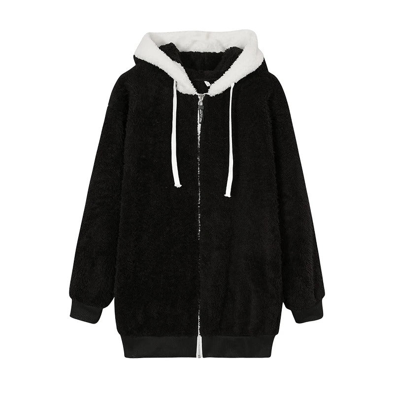 BLACK-women-Plush-Zipper-Hooded-Jacket.JPG