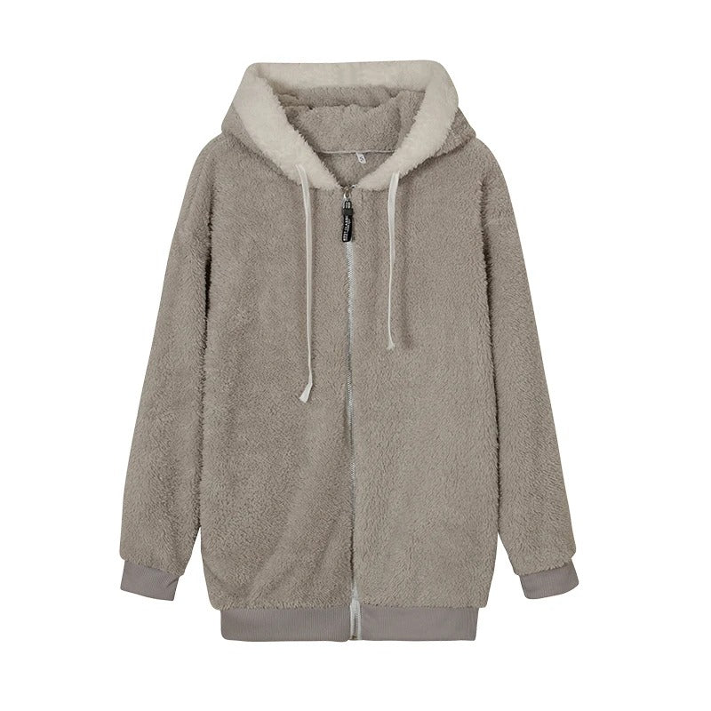 GREY-women-Plush-Zipper-Hooded-Jacket.JPG
