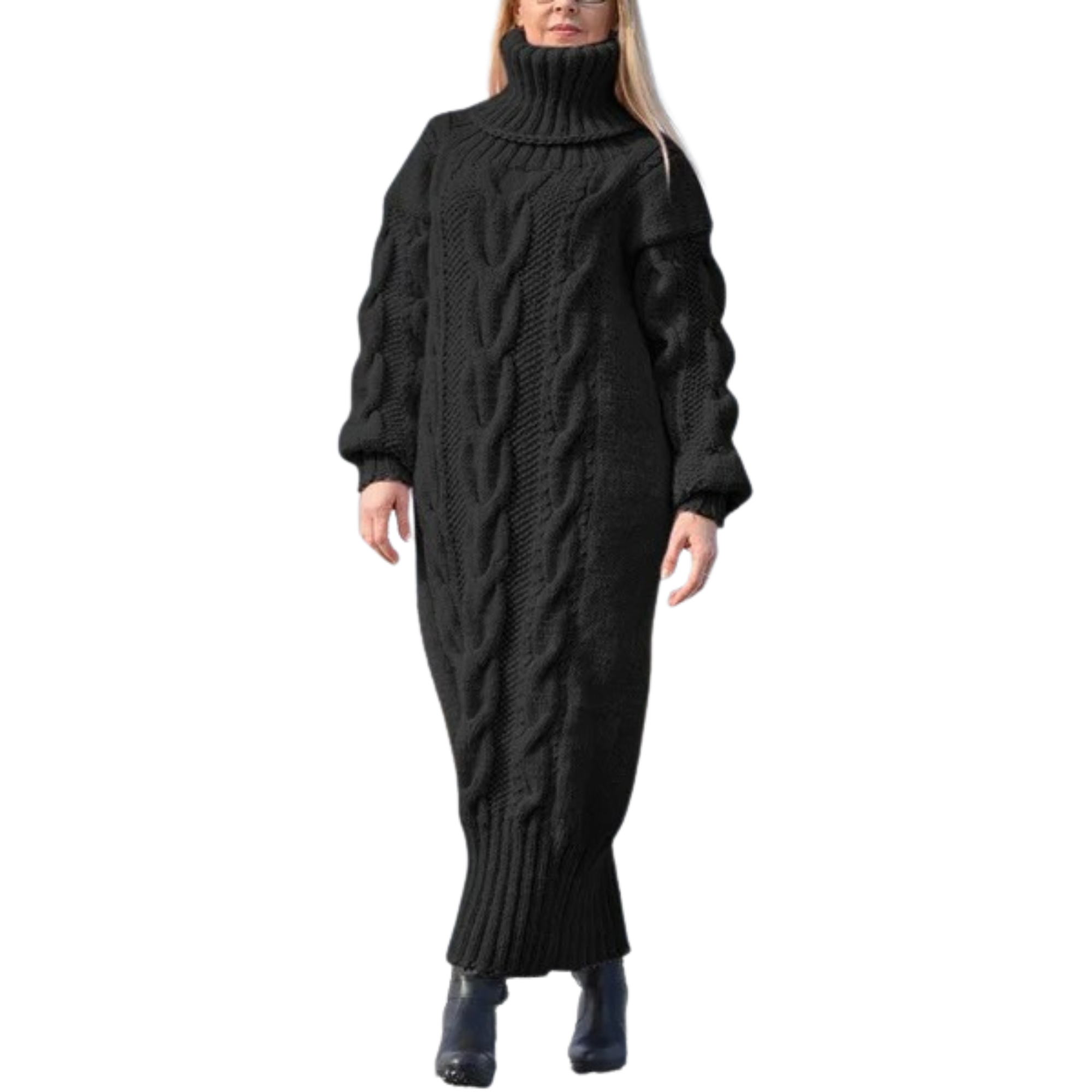 WOMEN- BLACK-Turtleneck-KNIT-Sweater-Bodycon-Dress.JPG