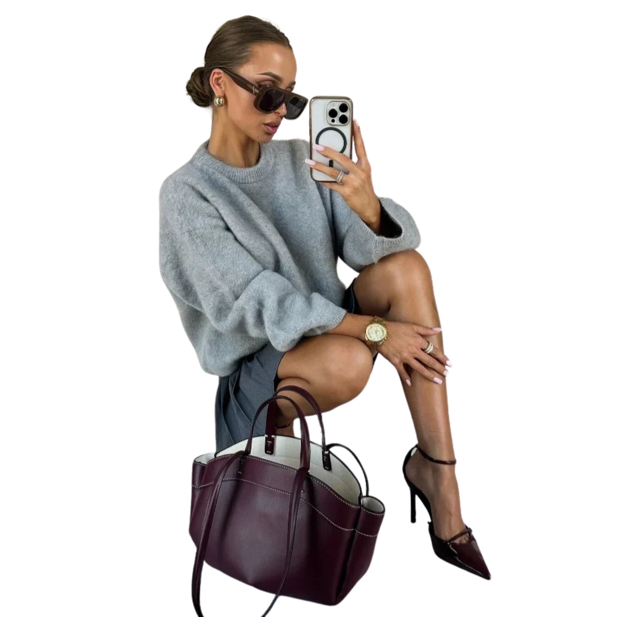 GREY-women-Solid-Color-O-Neck-Knitted-Sweater.JPG