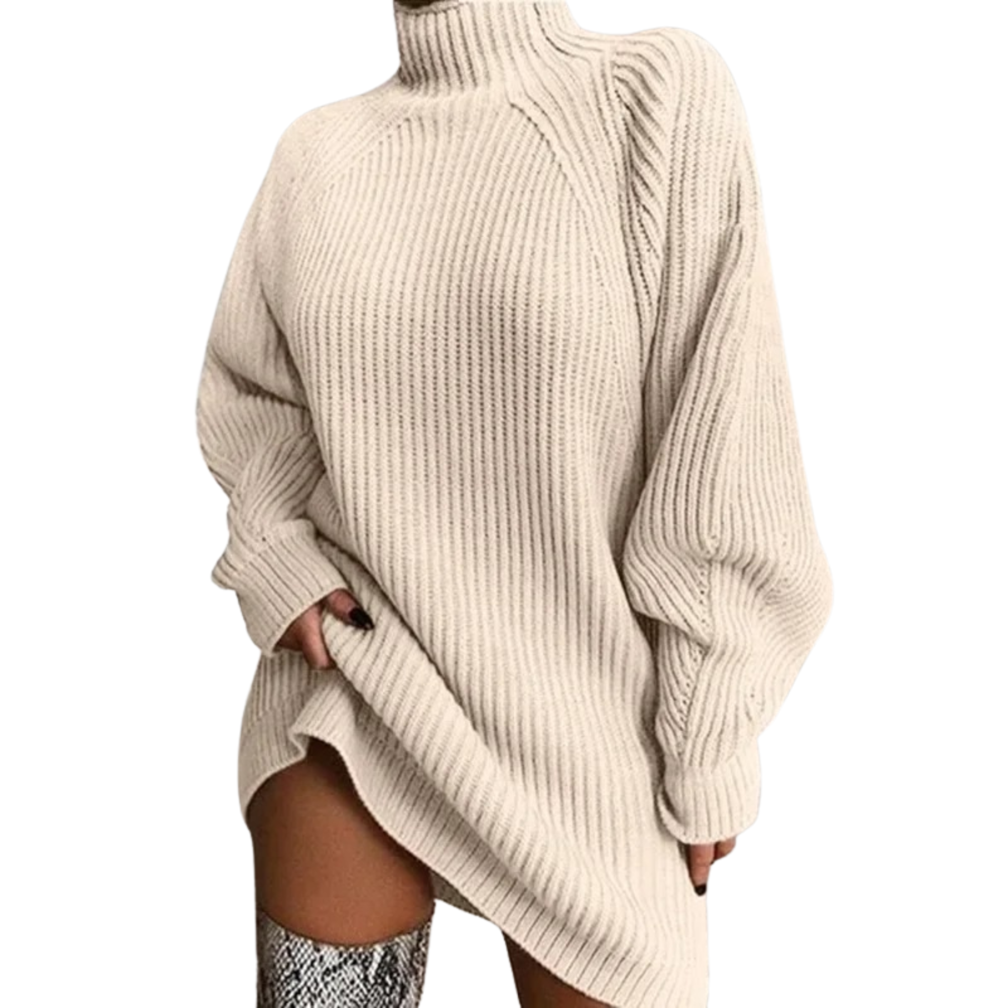WOMEN-APPRICOT-Knitted-Semi-High-Neck-Dress-Sweater.JPG