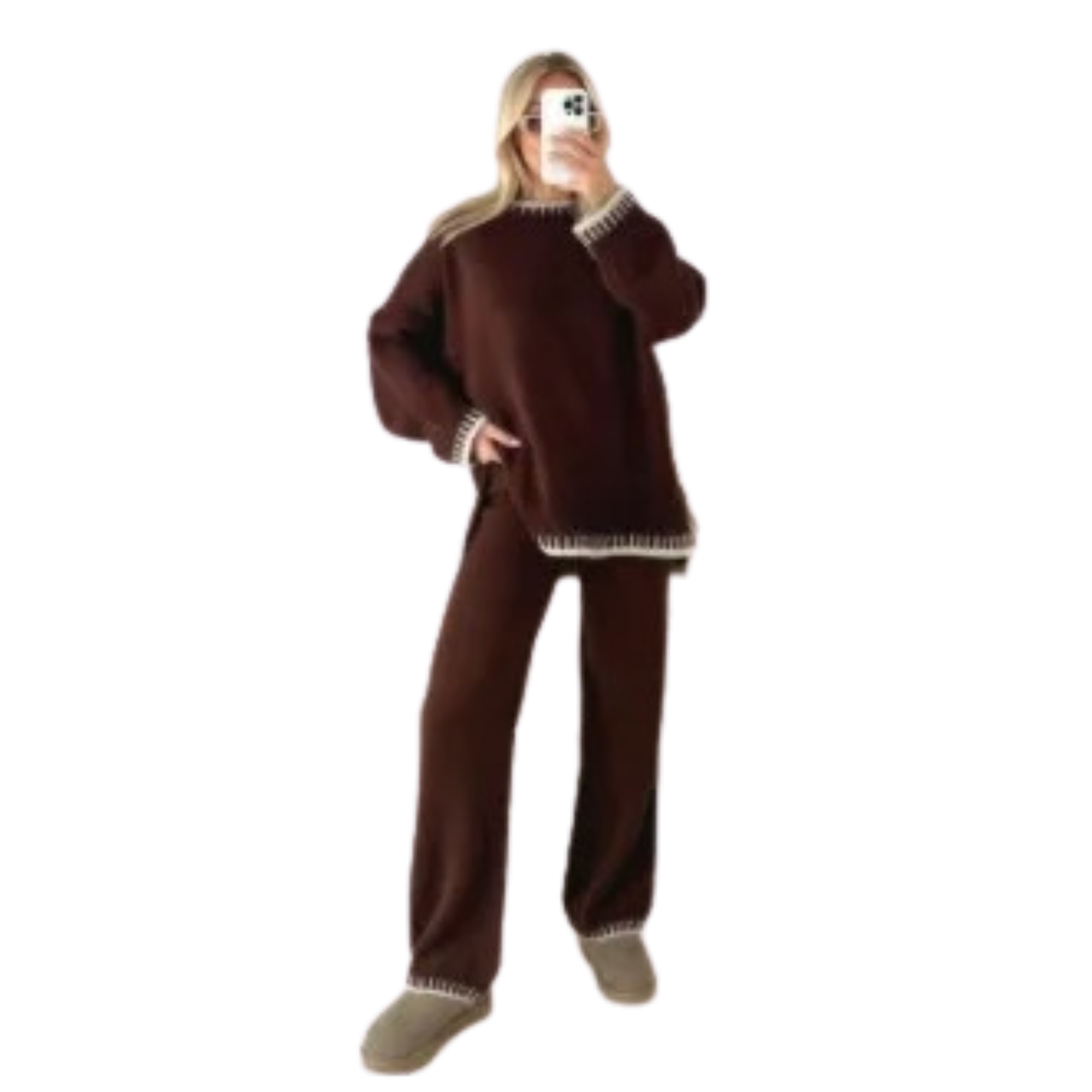 BROWN-women-Casual-Two-Piece-Set.JP