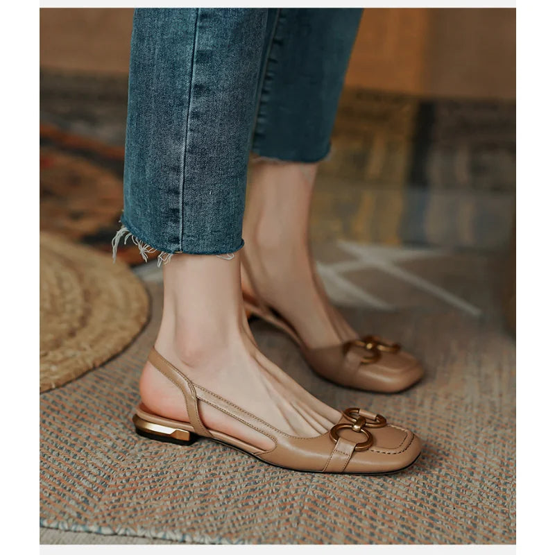 CLARA |  Chic Square Toe Buckle Sandals For Women