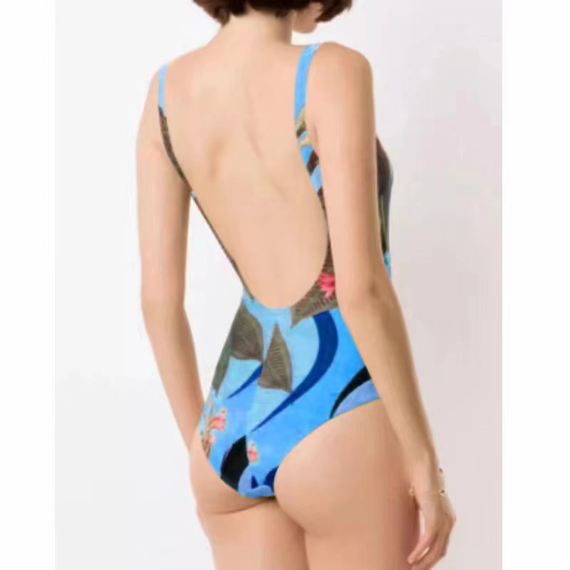 Botanical One-Piece Swimsuit & Wrap Skirt Set