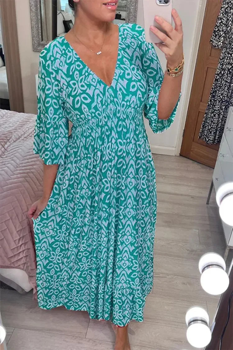 HYAMS|  Butterfly Floral Maxi Dress