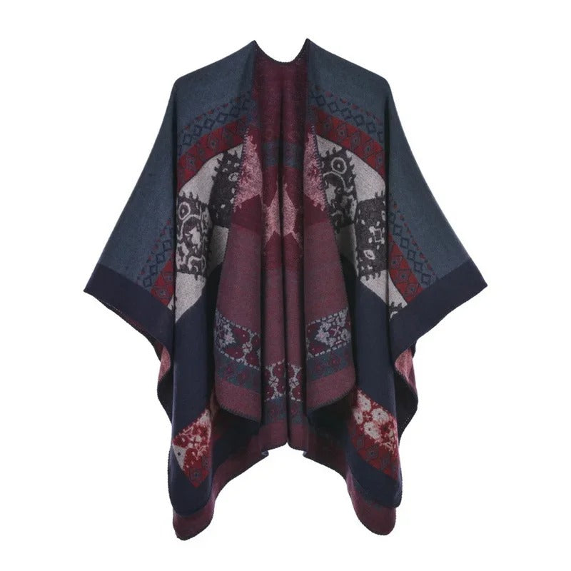 RHOMBIC-NAVY RED-Winter-Fashion-Poncho-for-Women.JPG