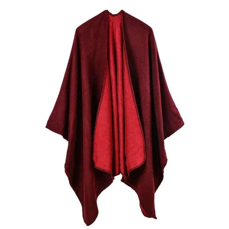 WINE RED-Winter-Fashion-Poncho-for-Women.JPG